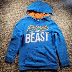Old Navy Boy's Release the Beast Fleece Hoodie Size Large (10-12) Blue